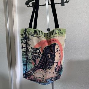 Wild & Scenic Festival Artistic Canvas Tote Bag - Multicolor
